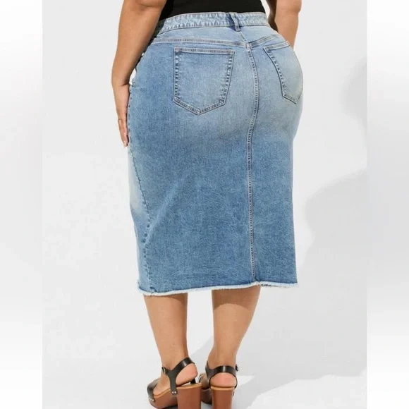 Torrid Denim Midi Skirt - Picture 2 of 4